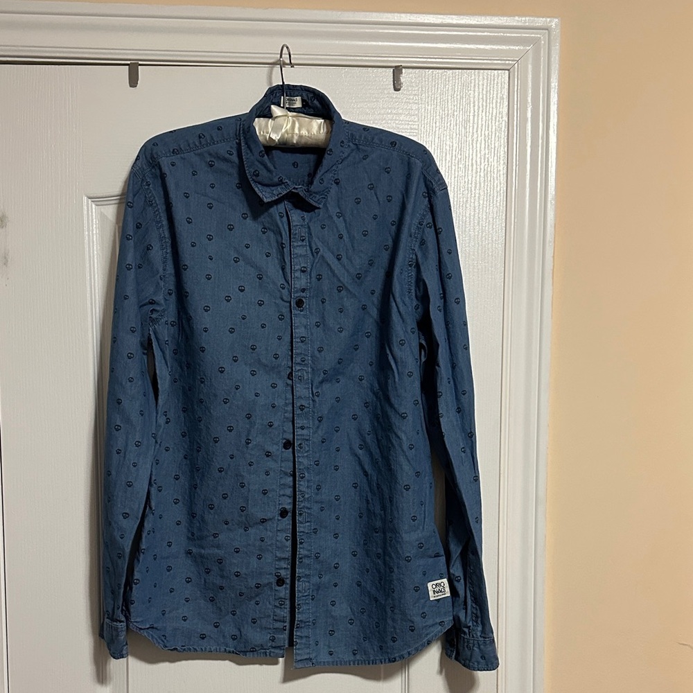 Men's Blue Patterned Shirt